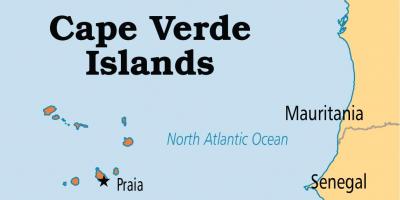 Carte de carte montrant les îles du Cap Vert