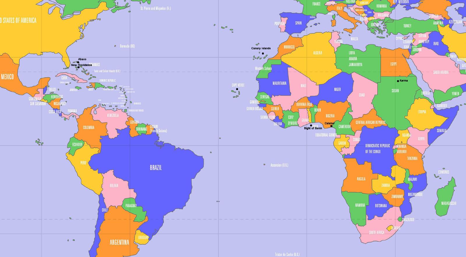 situer le cap vert sur une carte du monde