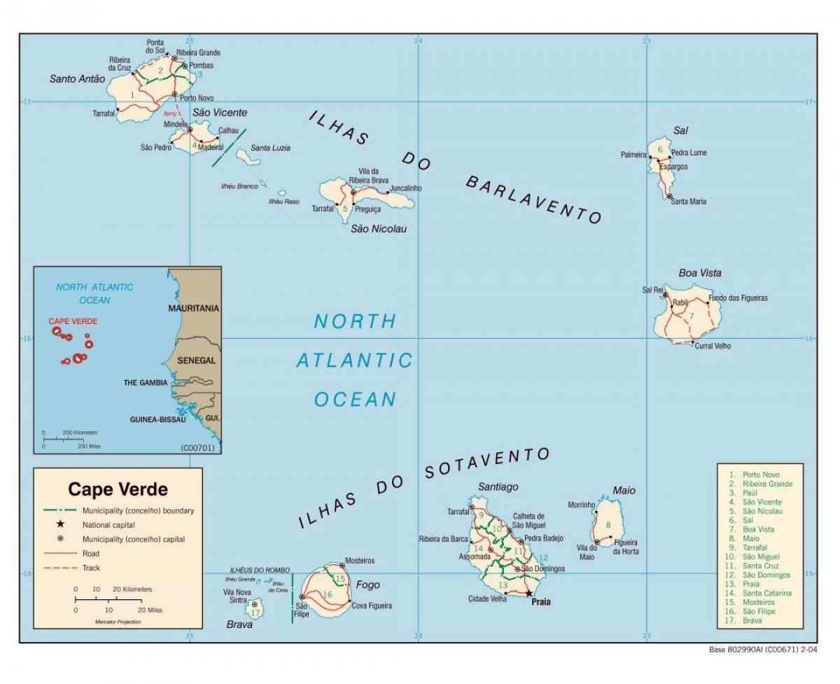 la carte de Cabo Verde