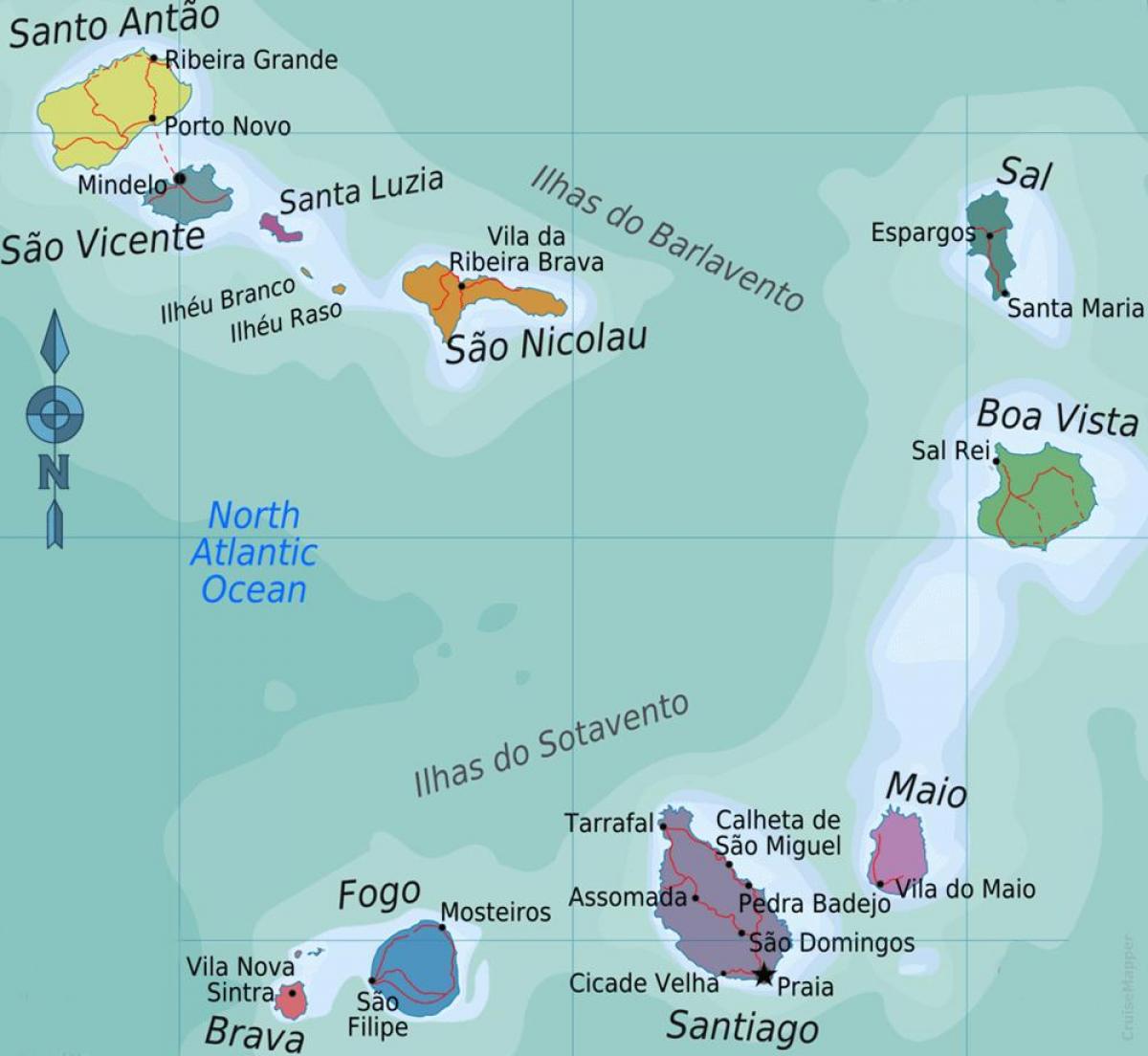 Les îles du cap Vert l'emplacement de carte